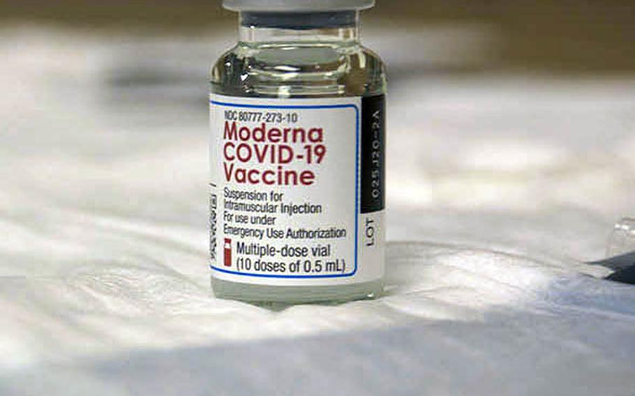 U.S. veterans living in the Philippines petitioned for access to the coronavirus vaccine through Veterans Affairs clinics in that country. The vaccine, seen here Dec. 28, 2020, at Yokota Air Base, Japan, is available now in limited quantities to essential personnel.