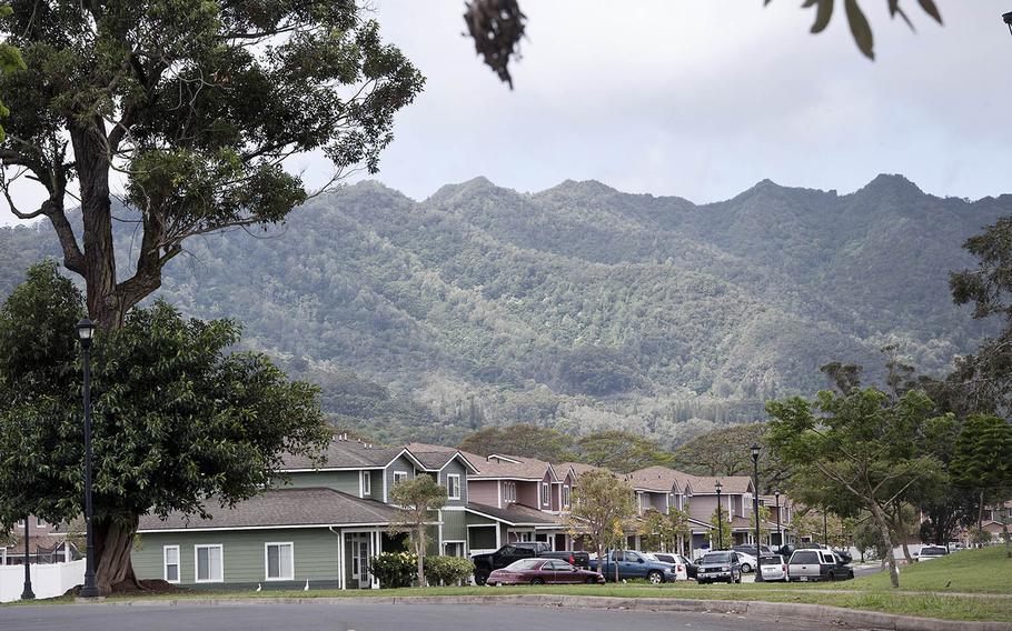 Military housing units at Schofield Barracks, Hawaii, are pictured in 2014.