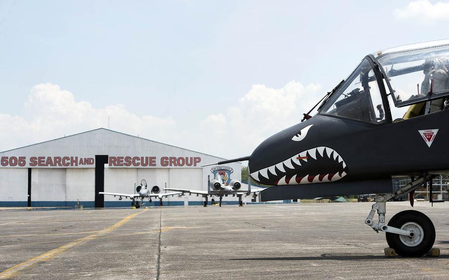 A Philippine Air Force OV-10A/C Bronco parks on the flight line at Clark Air Base, Philippines, May 8, 2018. 