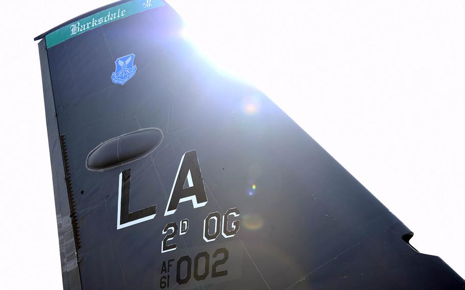 A B-52 Stratofortress assigned to Barksdale Air Force Base, La., arrives at Andersen Air Force Base, Guam, Jan. 26, 2021.