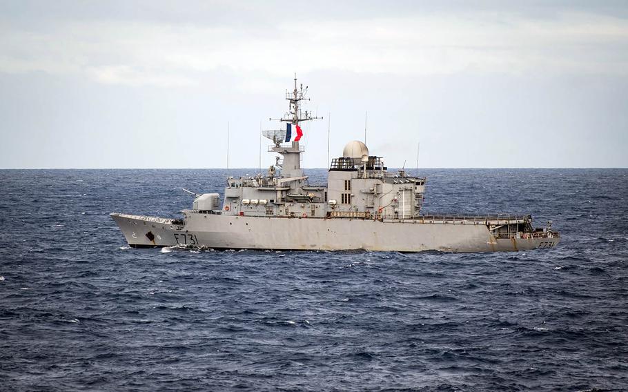 The French navy frigate Prairial takes part in the Rim of the Pacific exercise near Hawaii, July 26, 2018.