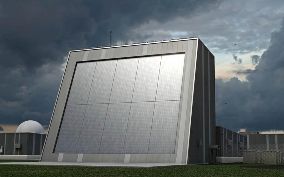 The House version of the fiscal 2022 National Defense Authorization Act provides $75 million to continue development of the Homeland Defense Radar-Hawaii, shown here in an artist’s conceptual rendering.