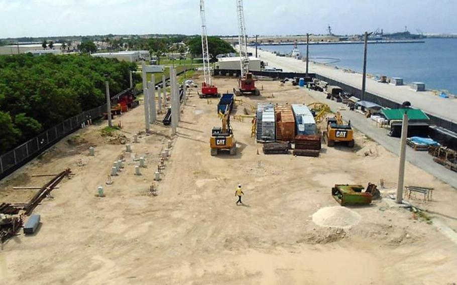 Ongoing construction on Guam, like this headquarters project in 2018, is creating a new home for Marines currently on Okinawa.