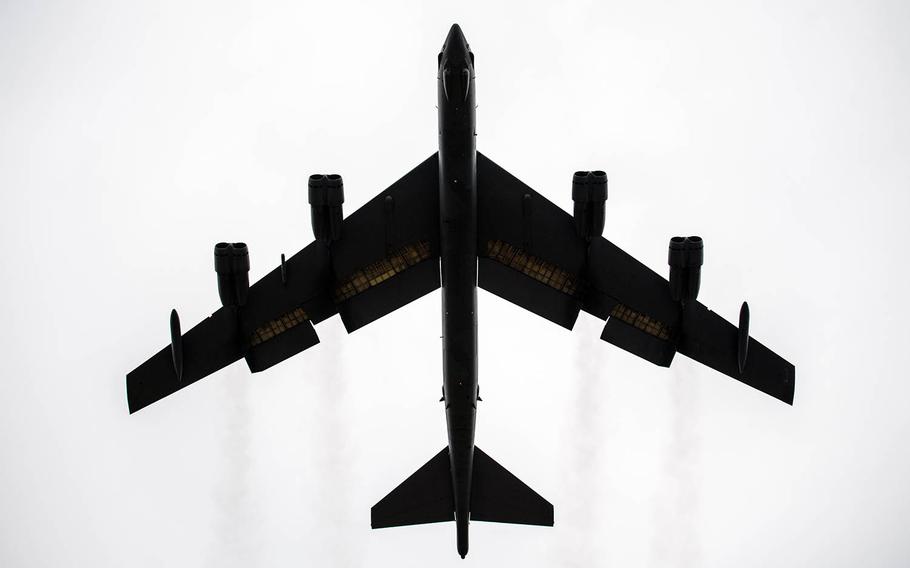 A B-52H Stratofortress assigned to the 2nd Bomb Wing takes off from Barksdale Air Force Base, La., Sept. 25, 2020. 