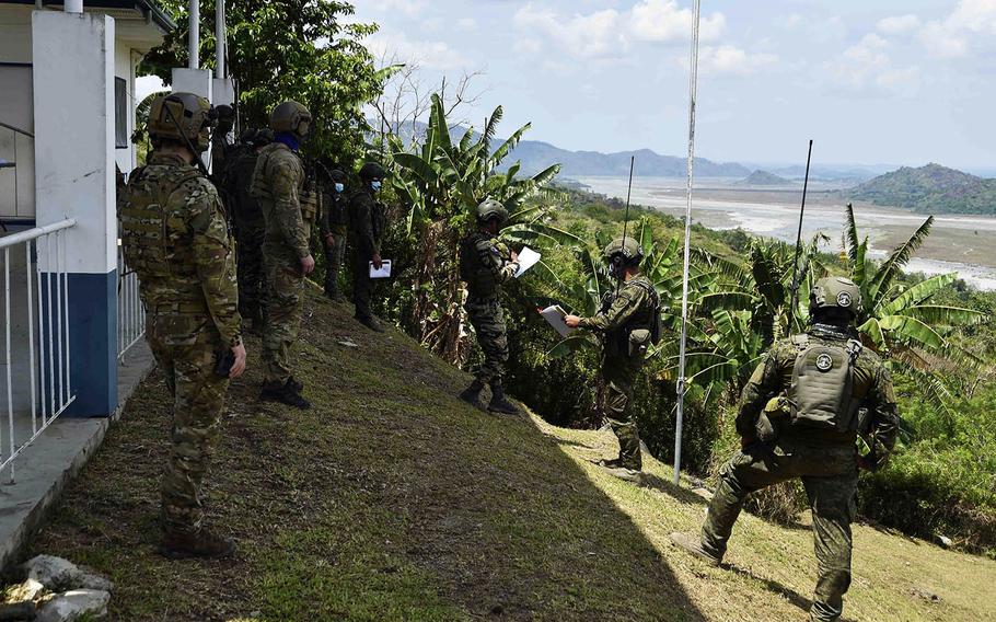 U.S. and Philippine airmen prepare for close air support training at Crow Valley Military Reservation, Philippines, during the annual Balikatan exercise, April 16, 2021. 