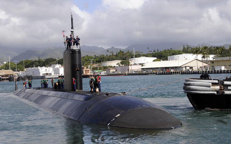 The Los Angeles-class submarine USS Charlotte prepares to depart Joint Base Pearl Harbor-Hickam, Hawaii, in 2010. 