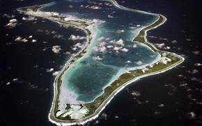 An aerial view of Diego Garcia