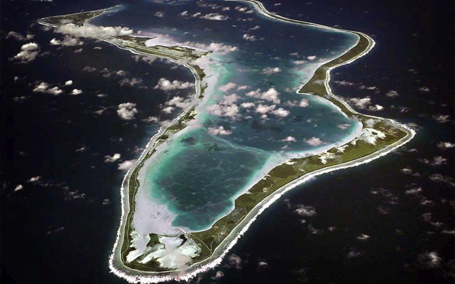 An aerial view of Diego Garcia