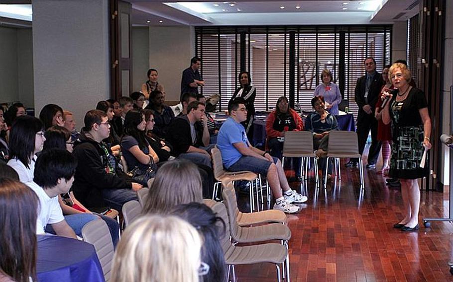 DODEA Pacific Director Diana Ohman opens the 2011 Far East Mathematicafest with an address to students and teachers from DODEA schools in Guam, Japan, Okinawa and South Korea.