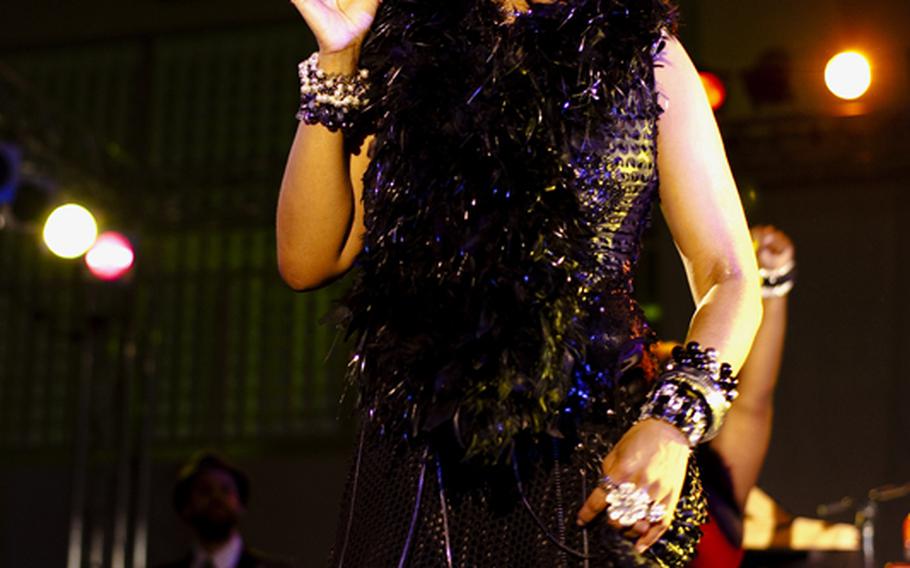 Grammy Award-winning artist Macy Gray entertains the crowd during a free concert Yokosuka Naval Base on Feb. 23.