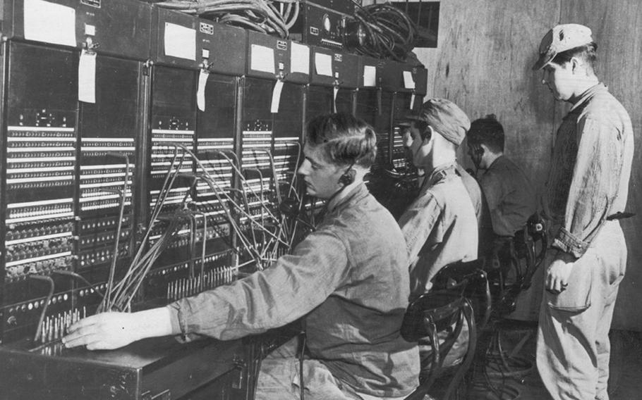 Switchboard operators of the 101st Signal Battalion go through their daily routine of connecting IC Corp units with other commands in Korea in this photo from 1952. An estimated 8,000 calls were handled daily by these soldier operators.