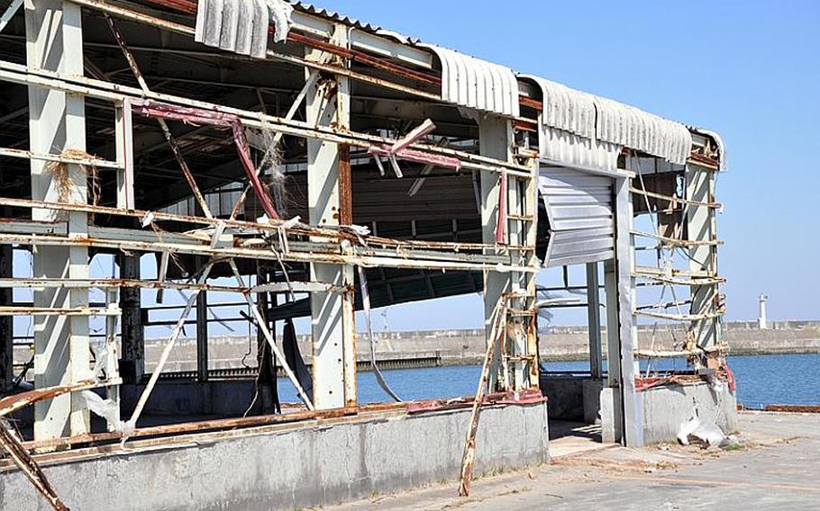 A huge tsunami gutted this seaside building in the Misawa City port on March 11 after a massive earthquake rocked the region.