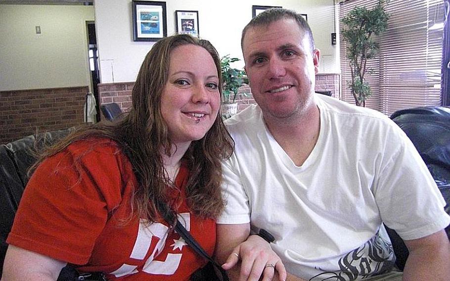 Amanda Nemeth (shown with her husband, Air Force Staff Sgt. Andrew Nemeth) posted a donation request on Okinawa Yard Sales, an online classified site, collecting much-needed pet food and supplies for displaced pets in the disaster-stricken areas. 
