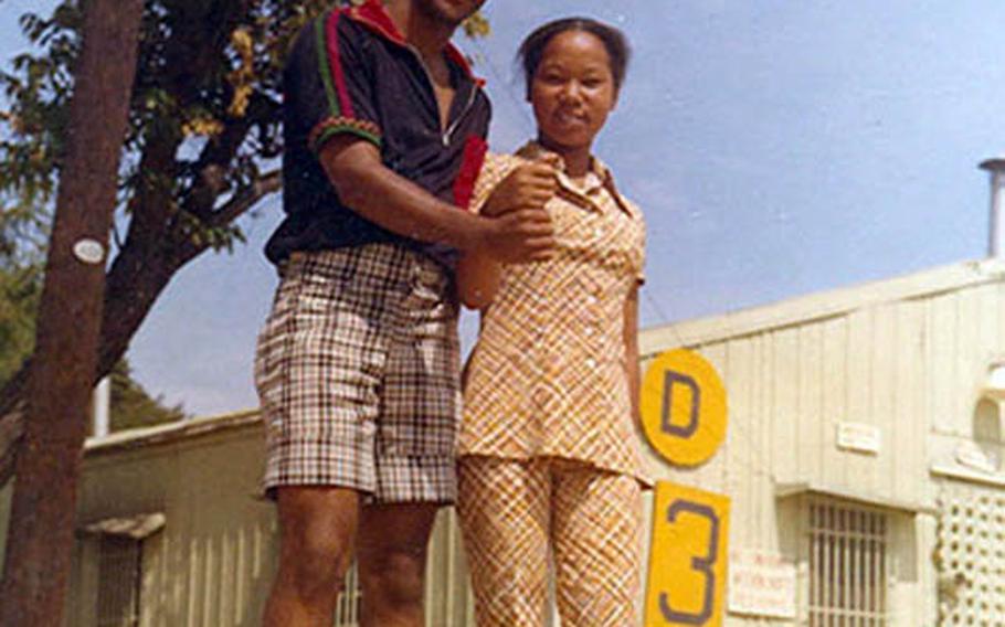 Ronald Lewis, a U.S. Army soldier, stands next to Kim In-soon in a photo taken while he was stationed in South Korea in the early 1970s. Kim grew up to become Insooni, a rhythm and blues singer known as &#39;the Tina Turner of South Korea.&#39; After losing touch for almost 40 years, the two are planning to see each other again this weekend in the U.S.