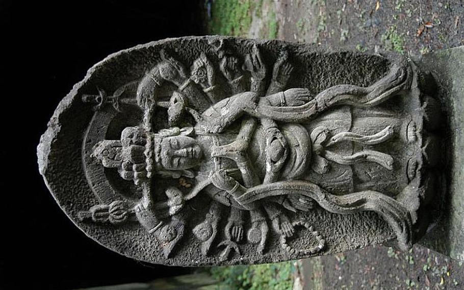 One of many carvings near the Zuigan-ji temple, one of the major draws for tourists coming to Matsushima, Japan.