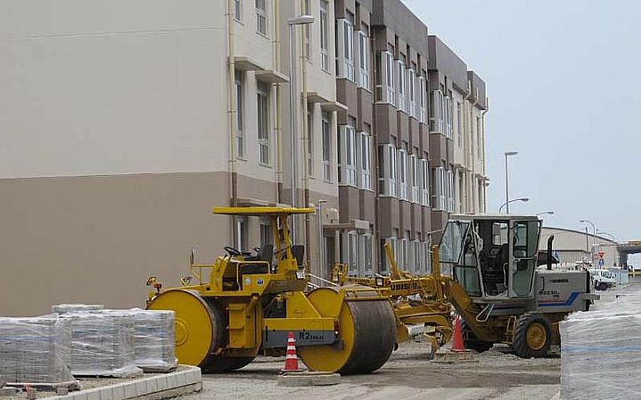 Construction to support the upcoming realignment of U.S. forces in the Pacific has taken its toll on residents at Marine Corps Air Station Iwakuni. Despite safety concerns, issues with traffic, and disappearing recreational opportunities, servicemembers and their families are optimistic about the future of the base. On the base's north side, construction on new barracks is underway.