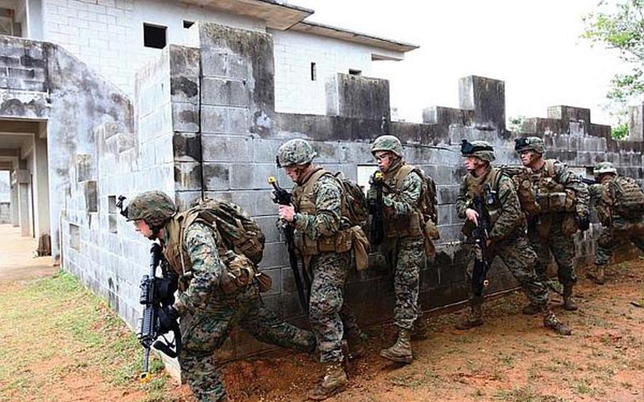 Marines conduct training on Okinawa in January 2013.