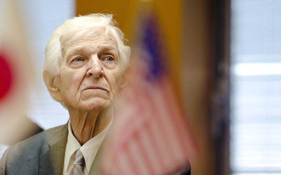 Kenneth Udstad, former Marine and World War II veteran, made a trip to Japan, on Dec. 6, 2013, to return items he recovered from deceased Japanese soldiers.