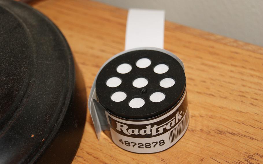 A radon meter sits on a table at a base home located in Okinawa. Officials at Kadena Air Base, which controls all military housing in Okinawa, say they have tested thousands of homes for radon during the past few years.