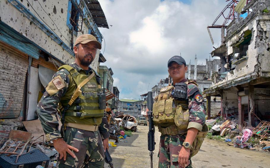 Philippine Rangers Capt. Alex Estabaya and Capt. Ramse Dugan fought in the battle to liberate Marawi from Islamic State insurgents.