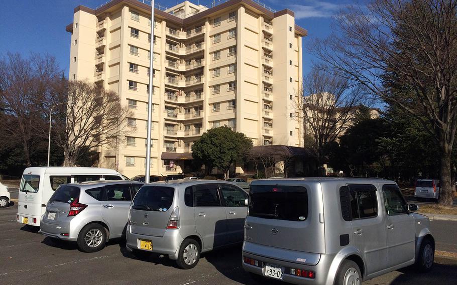 Personally owned vehicles are parked at Yokota Air Base, home of U.S. Forces Japan, in western Tokyo, Friday, Jan. 12, 2018.