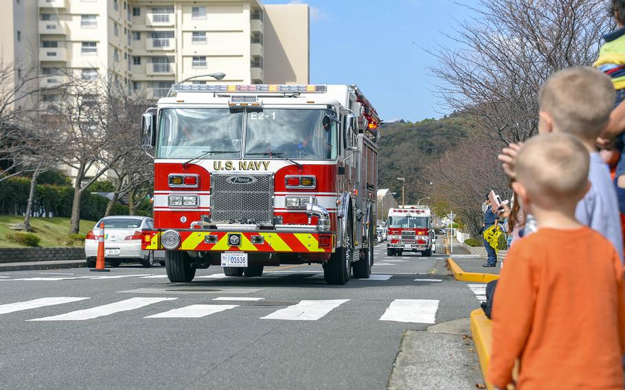 Ikego residents take part in the annual fire department open house at Yokosuka Naval Base, Japan, Oct. 20, 2018.