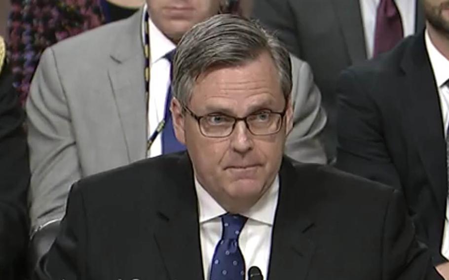 John Pendleton, director of Defense Capabilities and Management for the Government Accountability Office, testifies to Congress at a hearing on Navy and Marine Corps readiness, Wednesday, Dec. 12, 2018.