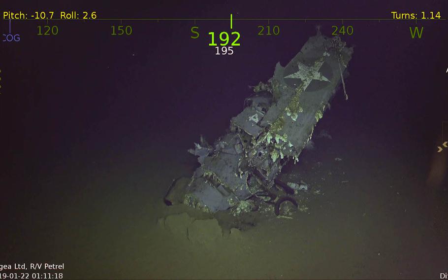 The wreckage of the USS Hornet was discovered in late January by the crew of the research vessel Petrel near the Solomon Islands in the South Pacific Ocean where it sank in October 1942.