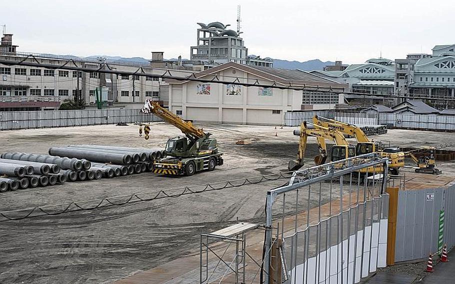 An unexploded bomb from World War II was removed from a construction site near Marine Corps Air Station Iwakuni, Japan, Sunday, March 17, 2019.