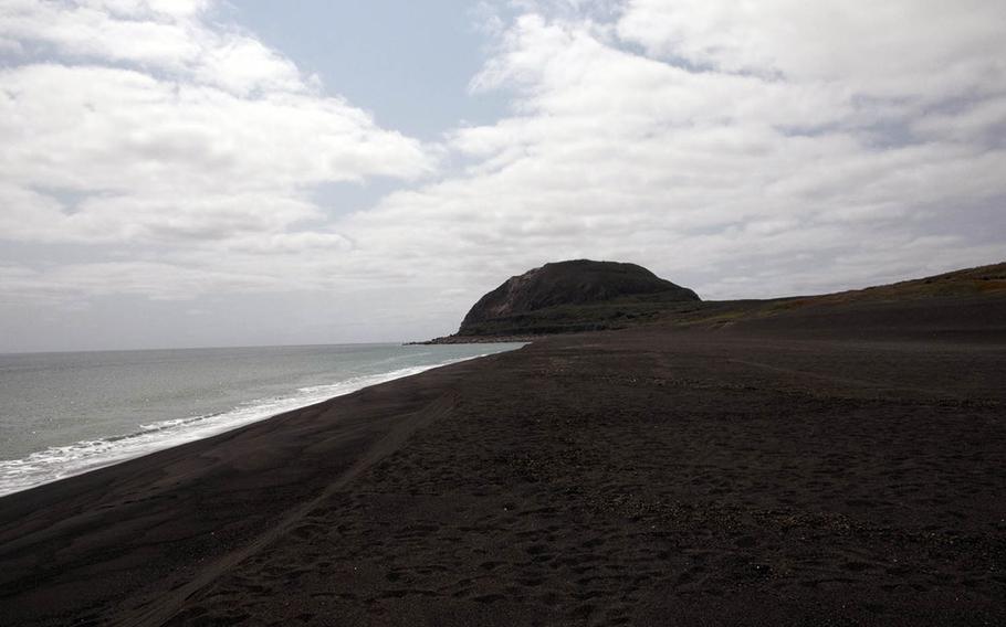 The invasion beach on Iwo To, formerly known as Iwo Jima, on Friday, March 22, 2019, a day ahead of the 74th annual Reunion of Honor ceremony.