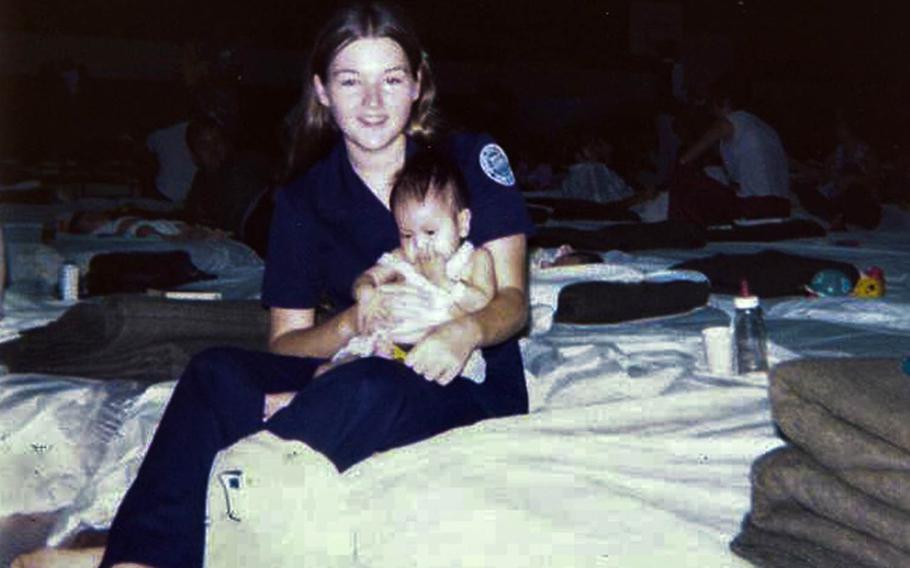 Shirley Mizell, then a junior at Wagner High School on Clark Air Base, Philippines, helped care for Vietnamese orphans evacuated ahead of the fall of Saigon in April 1975.