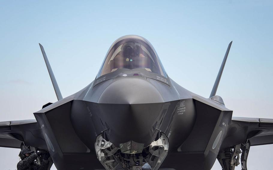 Japan's first operational F-35A Lightning II stealth fighter is seen at Misawa Air Base, Japan, Jan. 25, 2018.