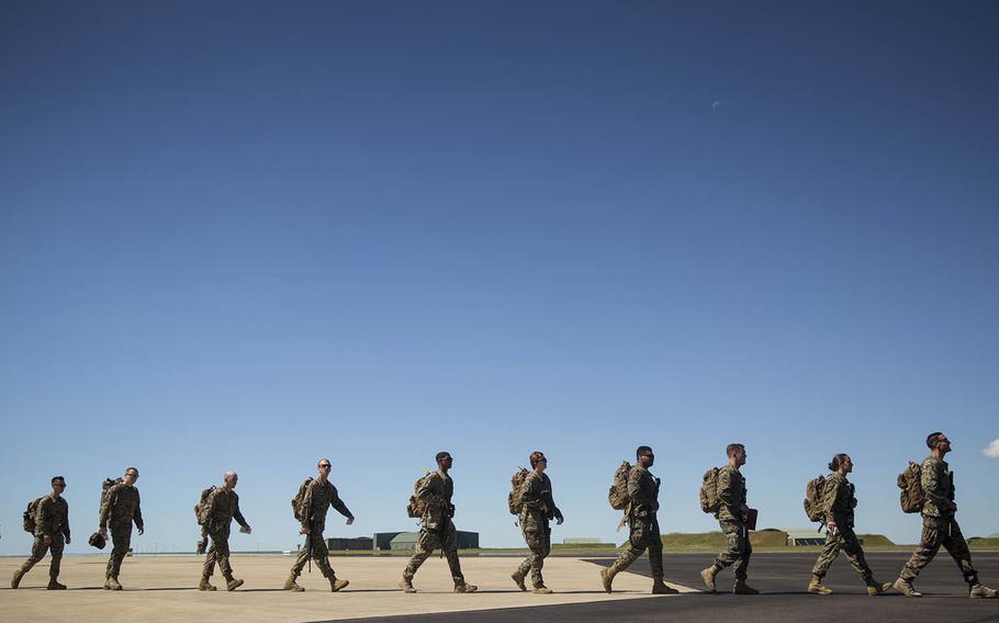 U.S. Marines arrive in Australia for Marine Rotational Force - Darwin, April 12, 2019.