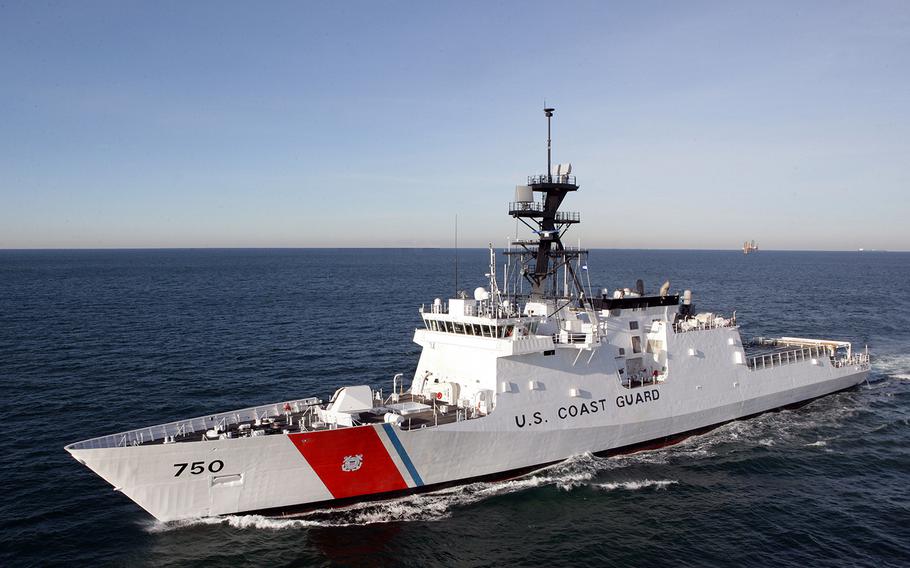 The Coast Guard Cutter Bertholf takes part in sea trials near Pascagoula, Miss., Dec. 4, 2007.