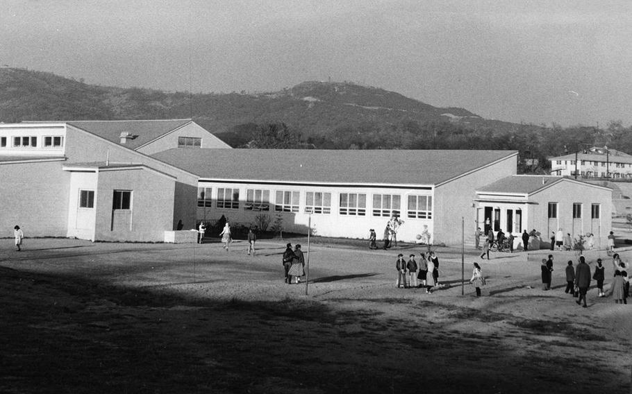 This photo, which appeared in a Dec. 3, 1959, edition of Stars and Stripes, shows the Seoul American complex's recently completed elementary school.