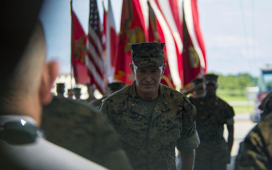 Marine Brig. Gen. William J. Bowers assumed command of Marine Corps Installations Pacific at Marine Corps Air Station Futenma, Okinawa, Japan, on Friday, July 26, 2019.