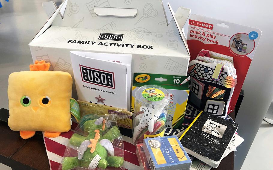 The USO says its Family Activity Box program "affords military families a customized and connective experience for both parents and children."