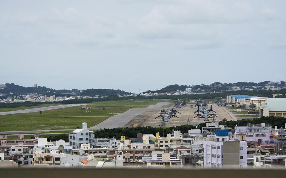 Marine Corps Futenma Air Station in Ginowan, Okinawa, is pictured April 19, 2019.