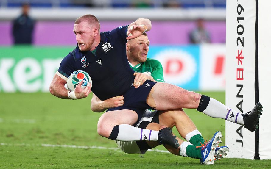 In one of the first games of this year's Rugby World Cup, Ireland beat Scotland 27-3 at International Stadium Yokohama, Sunday, Sept. 22, 2019.