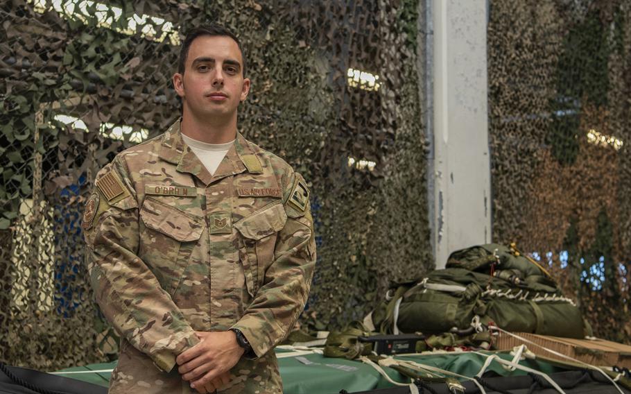 Air Force Tech. Sgt. Kenneth O?Brien of the 320th Special Tactics Squadron at Kadena Air Base, Japan, is pictured here at Kadena Air Base, Japan, on July 30, 2019. O?Brien, who was one of 12 recipients of the Air Force Association?s award for outstanding airmen of 2019 on Sept. 16, 2019, saved a child's life on his way to the awards ceremony.