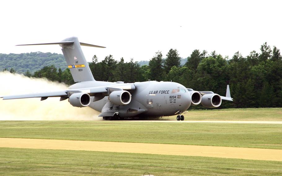 A C-17 Globemaster III departs Fort McCoy, Wis., on June 23, 2016, in this U.S. Army file photo.