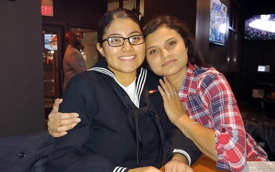 This screenshot from a GoFundMe page shows Janet Castillo, left, who was struck by a motorcycle and then hit by a vehicle near Sasebo Naval Base, Japan, Saturday, Dec. 14, 2019.