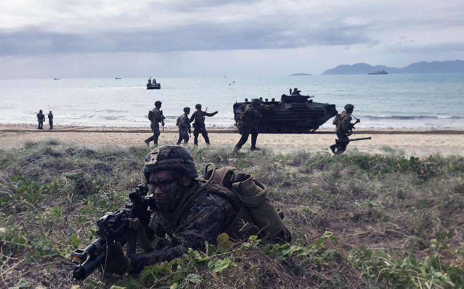 U.S. Marines secured Kings Beach near the Australian town of Bowen during an amphibious exercise on July 22, 2019.