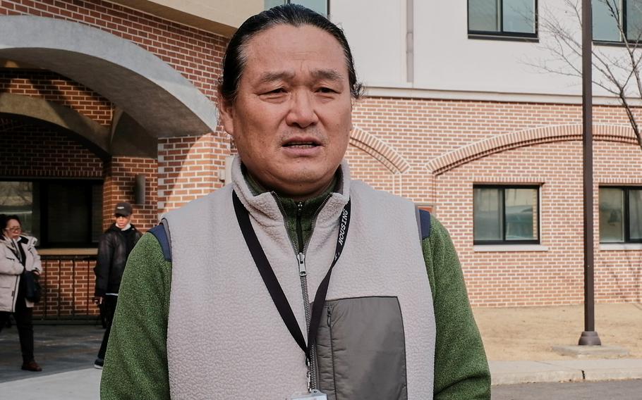 Kim Hyong Kon, a South Korean who works for the housing office at Camp Casey, South Korea, speaks about the possibility of a furlough, Friday, Jan. 31, 2020.