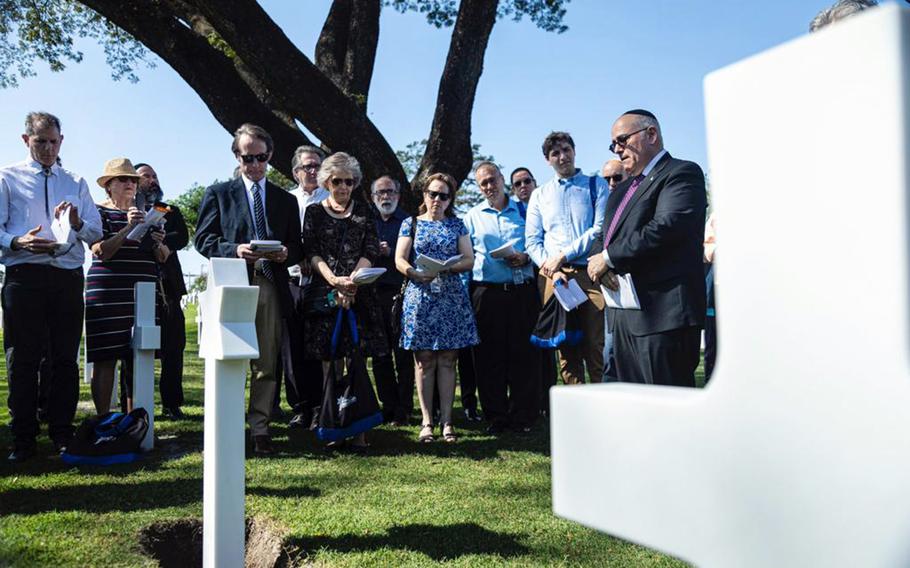 A group of Jewish-American soldiers killed in World War II received Star of David headstones during a ceremony at the Manila American Cemetery and Memorial in the Philippines, Wednesday, Feb. 12, 2020.