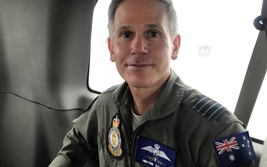 Hinton Tayloe of the Royal Australian Air Force speaks to Stars and Stripes during a Cope North drill at Andersen Air Force Base, Guam, Wednesday, Feb. 19, 2020. The group captain once flew F-18 Hornets for the U.S. Navy.