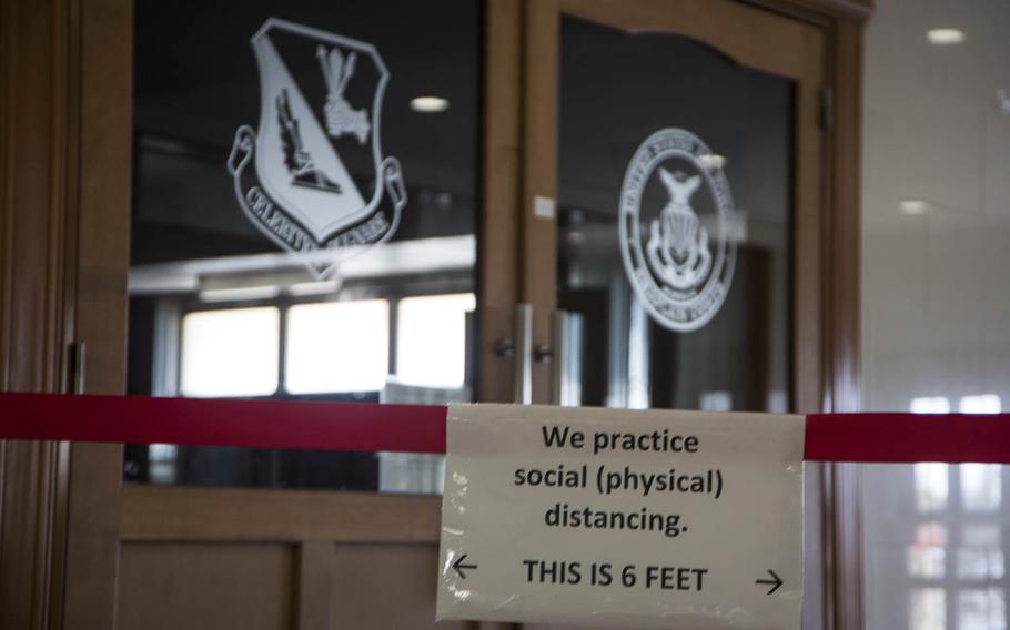Chaplains at Yokota Air Base, home of U.S. Forces Japan in western Tokyo, have implemented social distancing to help people worship during the coronavirus pandemic.