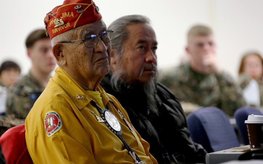 Navajo code talker Thomas Begay visits Marine Corps Air Station Cherry Point, N.C., Jan. 17, 2017.