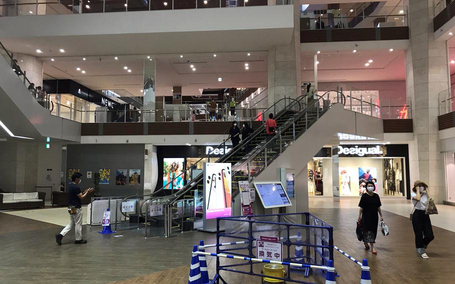 Aeon Mall Okinawa Rycom in Kitanakagusuku, seen Thursday, June 4, 2020, is among the off-base retail options some U.S. troops can patronize on Okinawa.