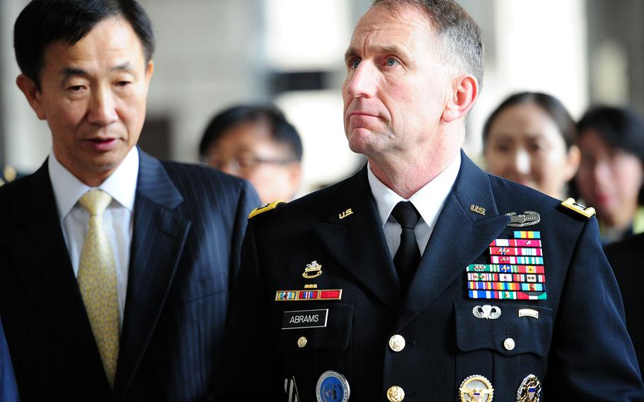 U.S. Forces Korea commander Gen. Robert Abrams visits the War Memorial of Korea, Nov. 9, 2018.